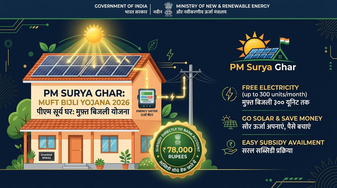 PM Surya Ghar Muft Bijli Yojana 2026 Online Application at pmsuryaghar.gov.in