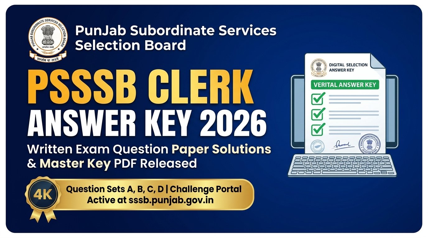 PSSSB Clerk Answer Key 2026 Provisional Key PDF Download at sssb.punjab.gov.in